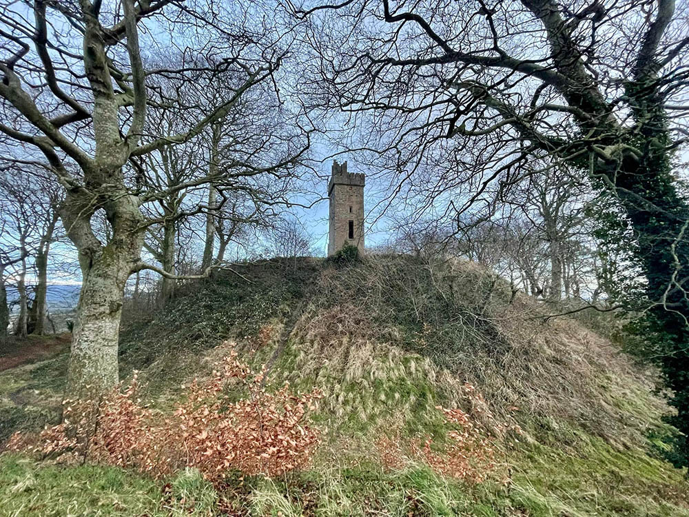 In the winter months, the geography of the motte becomes more evident. (Pádraig O'Cumascaigh) Dún Dealgan in Winter